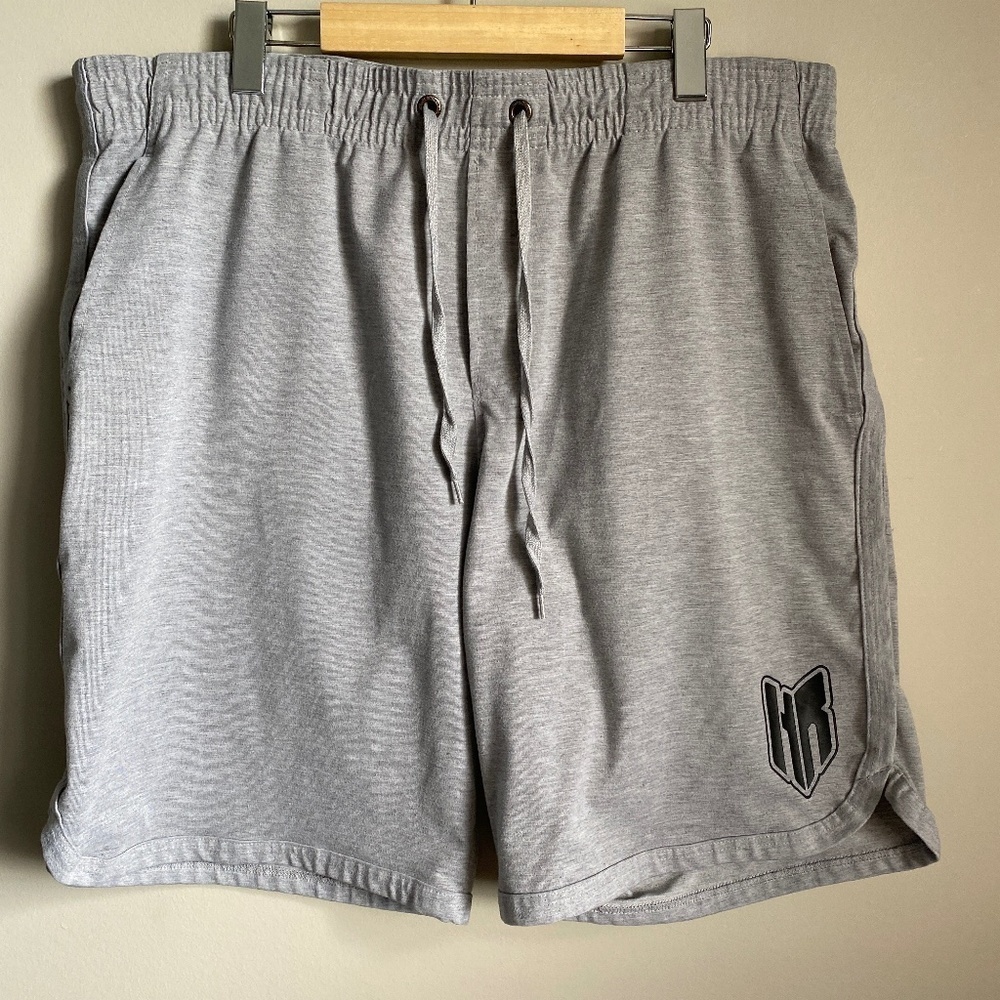 Headrush Fortune Favours The Brave Men's‎ Gray Athletic Gym Shorts Size 2XL